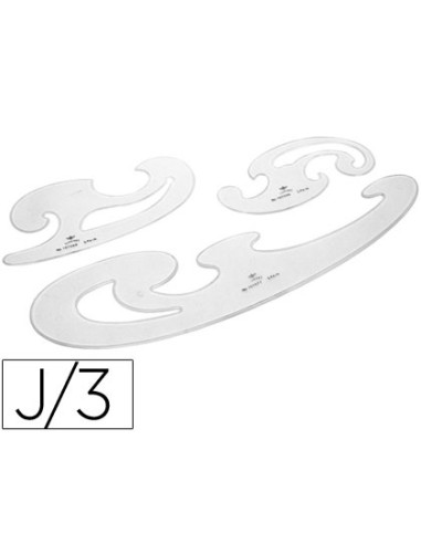 Plantilla domingo ferrer curvas cristal juego de 3 unidades