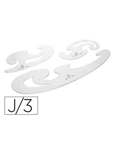 Plantilla domingo ferrer curvas cristal juego de 3 unidades