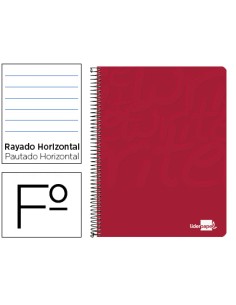Cuaderno espiral liderpapel folio write tapa blanda 80h 60gr horizontal con margen color rojo