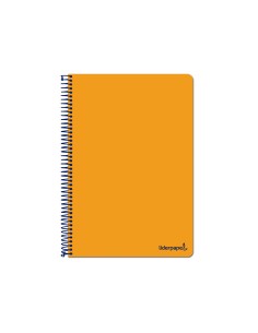 Cuaderno espiral liderpapel folio write tapa blanda 80h 60gr cuadro 4mm con margen color naranja