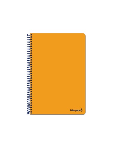 Cuaderno espiral liderpapel folio write tapa blanda 80h 60gr cuadro 4mm con margen color naranja