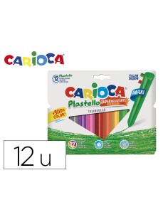 Lapices cera carioca jumbo triangular caja de 12 unidadescolores surtidos