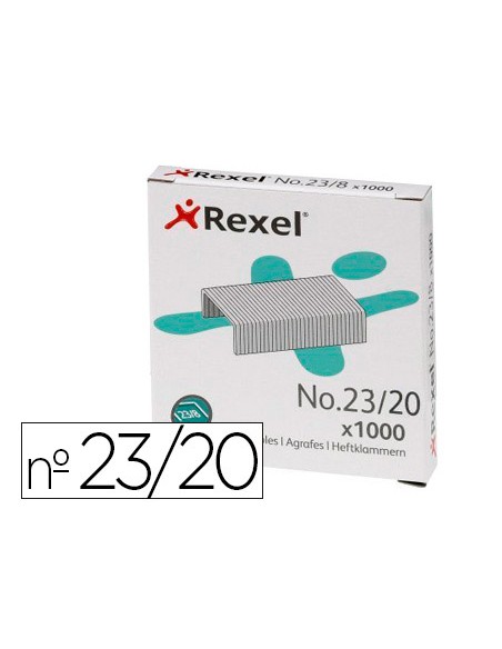 Grapas rexel 23 20 acero caja 1000 unidades