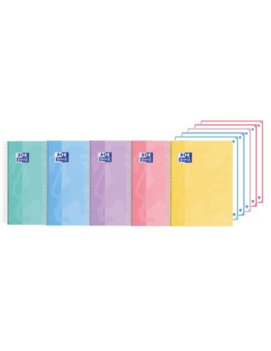 Cuaderno espiral oxford europeanbook 5 touch din a4 120 hojas puntos colores surtidos