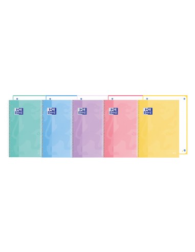 Cuaderno espiral oxford europeanbook 1 touch din a4 80 hojas puntos colores surtidos