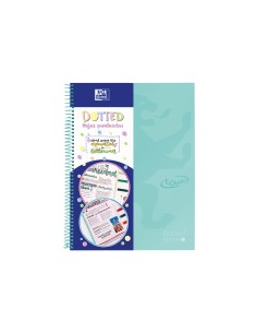 Cuaderno espiral oxford europeanbook 0 school touch tapa extradura din a4 80 hojas puntos verde menta