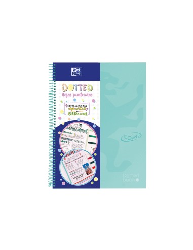 Cuaderno espiral oxford europeanbook 0 school touch tapa extradura din a4 80 hojas puntos verde menta