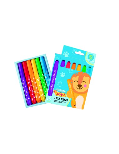 Rotuladores jovi my first felt pens lavables estuche de 6 unidades colores surtidos