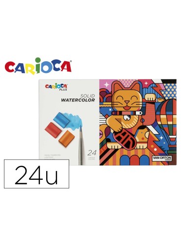 Acuarela carioca plus caja de 24 unidades colores surtidos