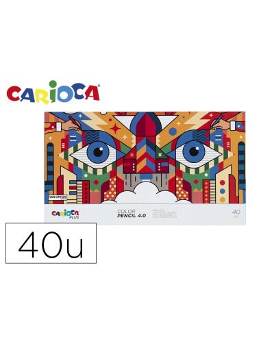 Lapices de colores carioca plus 40 caja premium de 40 unidades colores surtidos