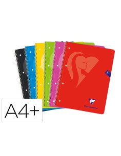 Cuaderno espiral clairefontaine tapa blanda din a4 micro 80h 4 tal 90 gr cuadro 5 mm colores surtidos