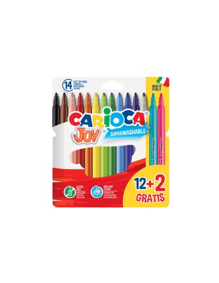 Rotulador carioca joy estuche de 12 unidades colores surtidos 2 gratis