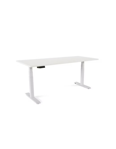 Mesa rocada doble regulable en altura electricamente 180x163 cm regulable color blanco haya