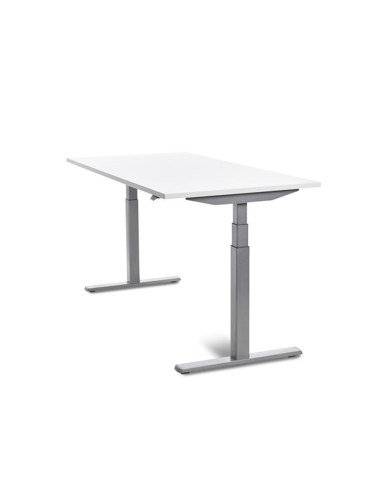 Mesa rocada doble regulable en altura electricamente 160x163 cm regulable color blanco haya