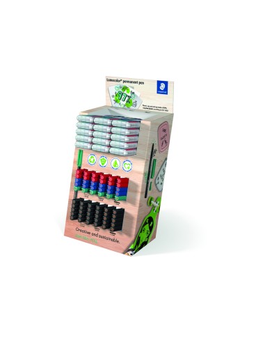 Rotulador staedtler lumocolor punta de fibra permanente expositor de 60 unidades colores surtidos