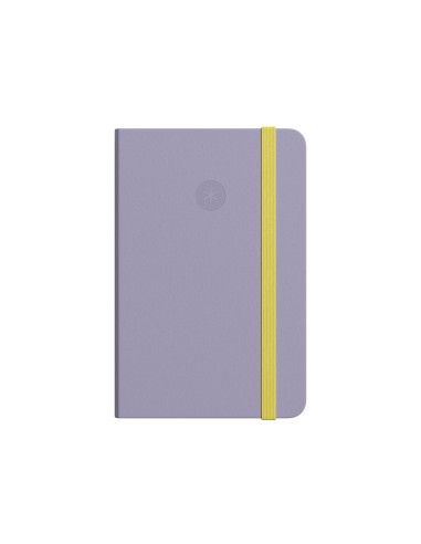 Cuaderno con gomilla antartik notes tapa blanda a6 cuadricula morado y amarillo 100 hojas 80 gr fsc