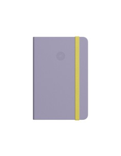 Cuaderno con gomilla antartik notes tapa blanda a5 hojas cuadricula morado y amarillo 80 hojas 80 gr fsc