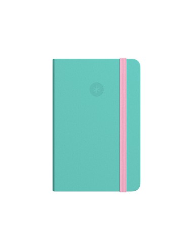 Cuaderno con gomilla antartik notes tapa blanda a6 cuadricula rosa y turquesa 100 hojas 80 gr fsc