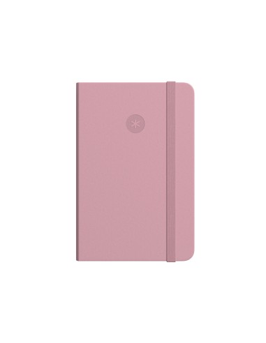 Cuaderno con gomilla antartik notes tapa blanda a6 cuadricula rosa pastel 100 hojas 80 gr fsc