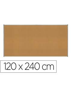 Pizarra corcho rocada marco aluminio con cantoneras 120x240 cm