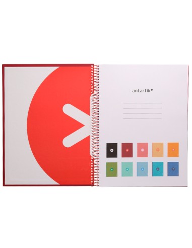 Cuaderno espiral a4 micro antartik tapa forrada 80h 90 gr cuadro 5mm 1 banda 4 taladros exp 20 unidades