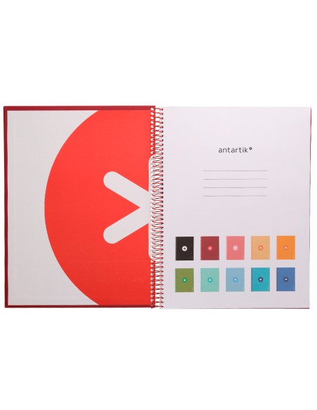 Cuaderno espiral a4 micro antartik tapa forrada 80h 90 gr cuadro 5mm 1 banda 4 taladros exp 20 unidades