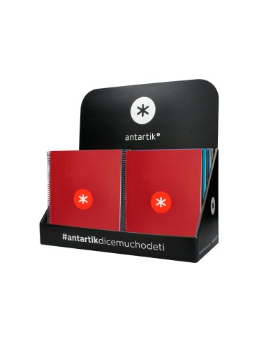 Cuaderno espiral a4 micro antartik tapa forrada 80h 90 gr cuadro 5mm 1 banda 4 taladros exp 20 unidades