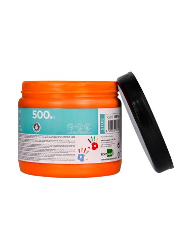Pintura dedos liderpapel naranja tarrina de 500 cc