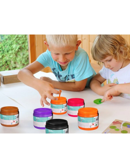 Pintura dedos liderpapel magenta tarrina de 500 cc