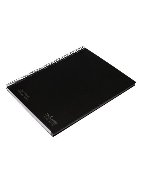 Cuaderno espiral navigator a4 tapa dura 80h 80gr horizontal con margen negro