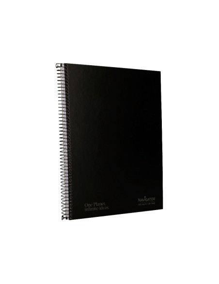 Cuaderno espiral navigator a4 tapa dura 80h 80gr cuadro 4mm con margen negro