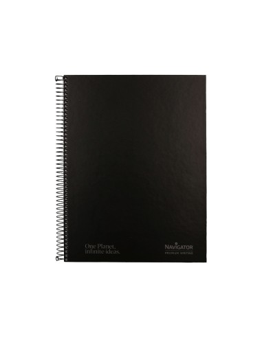 Cuaderno espiral navigator a4 tapa dura 80h 80gr cuadro 4mm con margen negro