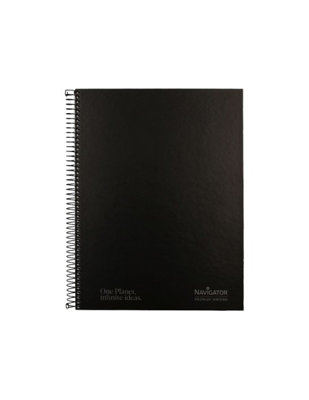 Cuaderno espiral navigator a4 tapa dura 80h 80gr cuadro 4mm con margen negro
