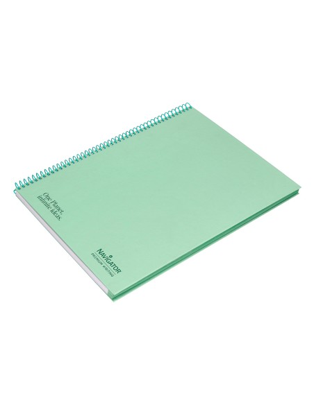 Cuaderno espiral navigator a4 tapa dura 80h 80gr cuadro 4mm con margen menta