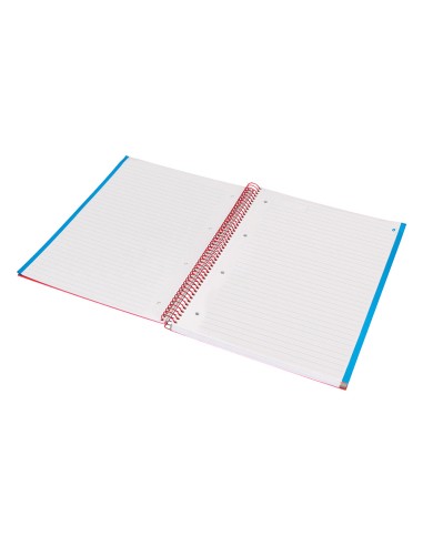 Cuaderno espiral navigator a4 micro tapa forrada 120h 80gr horizontal 5 bandas 4 taladros color rojo