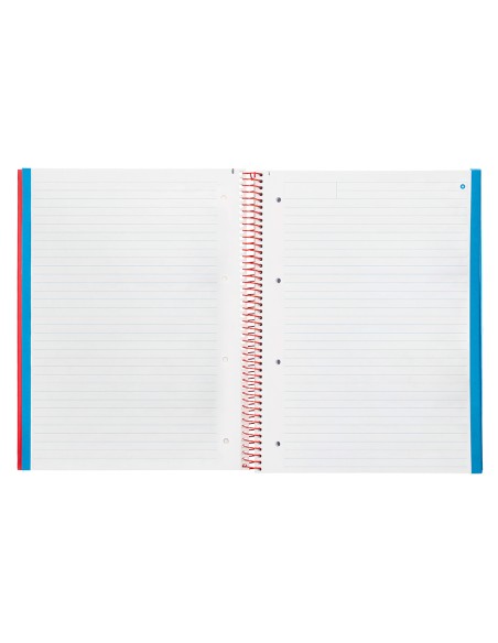 Cuaderno espiral navigator a4 micro tapa forrada 120h 80gr horizontal 5 bandas 4 taladros color rojo