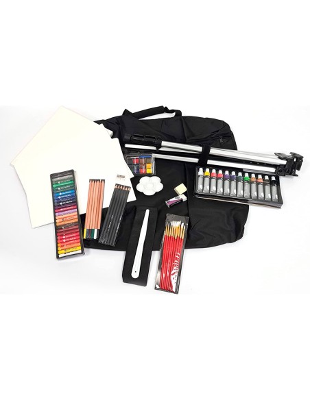 Set de pinturas daler rowney 115 piezas con caballete de aluminio plegable 457x73x584 mm Set de pinturas daler rowney 115 piezas con caballete de aluminio plegable 457x73x584 mm