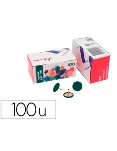 Chincheta lismania office color verde oscuro caja de 100 unidades