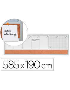 Planificador semanal nobo magnetico tablero corcho horizontal con marco de aluminio 585x190 mm