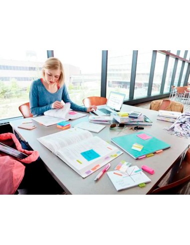 Bloc de notas adhesivas quita y pon post it mininotas energetic colour 15 x 50 mm 50 hojas pack de 5 unidades