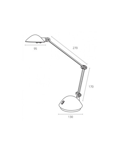 Lampara de oficina archivo 2000 con brazo doble articulado regulable en altura led 3w color plata