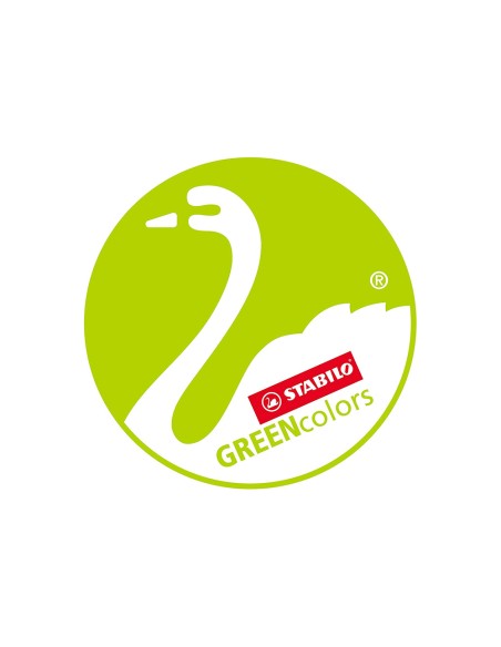 Lapices de colores stabilo green colors con certificado fsc estuche carton de 18 unidades colores surtidos