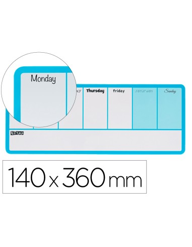 Planificador semanal nobo magnetico color azul 140x360 mm