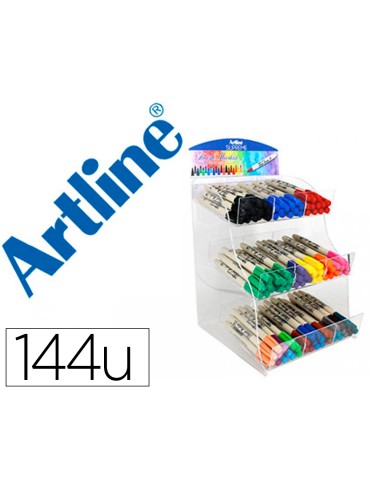 Rotulador artline supreme brush epfs pintura base de agua punta tipo pincel trazo fino expositor de 144