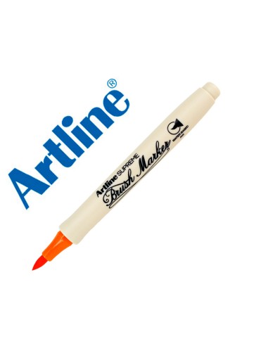 Rotulador artline supreme brush epfs pintura base de agua punta tipo pincel trazo fino naranja oscuro