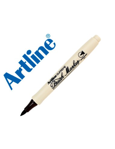 Rotulador artline supreme brush epfs pintura base de agua punta tipo pincel trazo fino marron oscuro