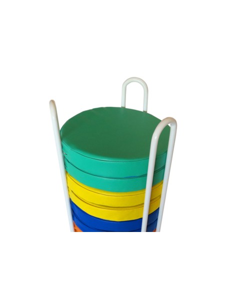 Carro portacojines sumo didactic 12 pufs colores surtidos 35 40 cm diametro x 82 cm