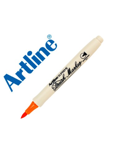 Rotulador artline supreme brush epfs pintura base de agua punta tipo pincel trazo fino naranja