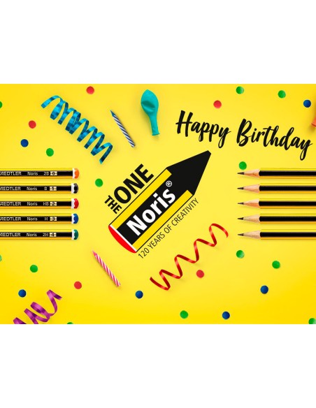 Expositor sobremesa staedtler noris 120 diseno feliz aniversario 152 unidades surtidas 383x382x250 mm