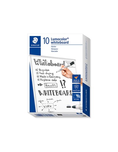 Rotulador staedtler lumocolor 351 para pizarra blanca punta redonda 2 mm recargable color negro